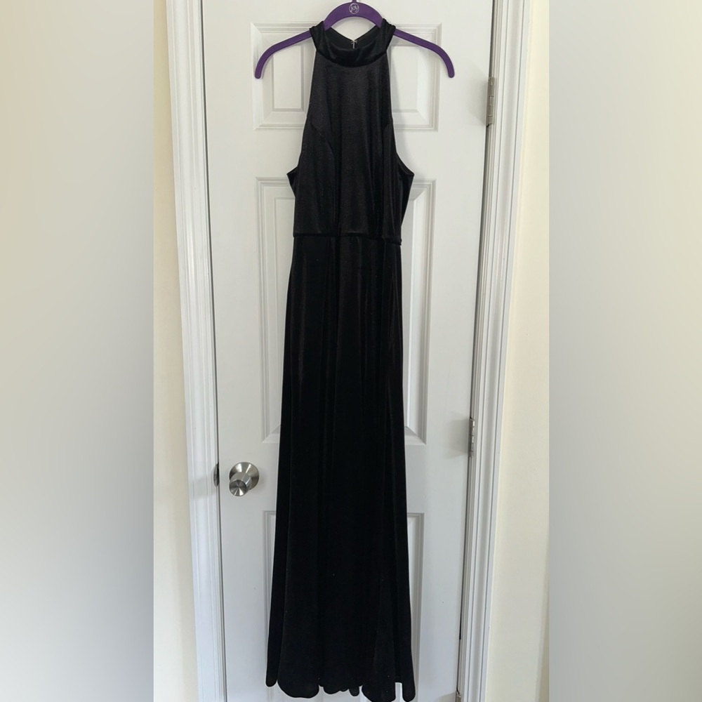 Black velvet gown